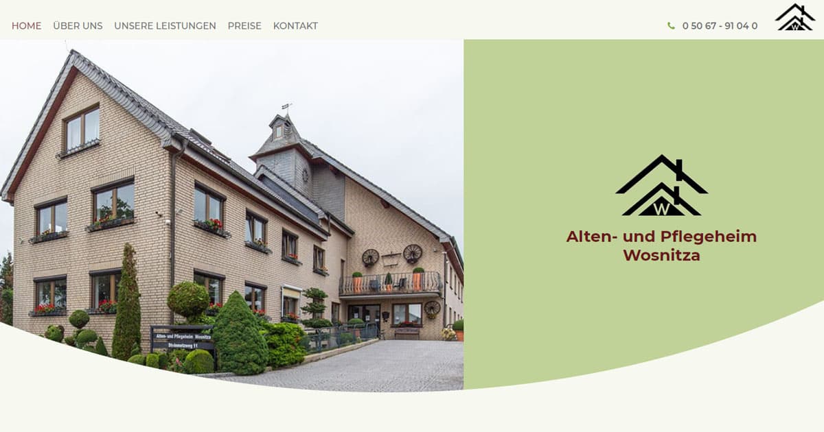 Alten- und Pflegeheim Wosnitza – Webseite